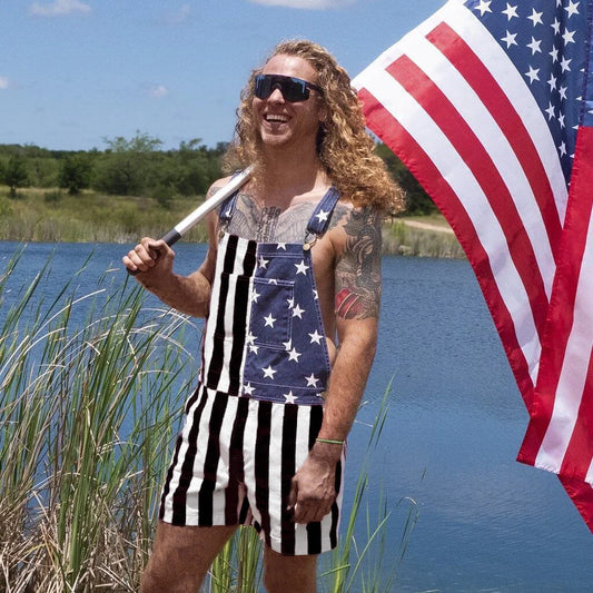 USA Flag Couple Overalls