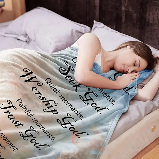 Christian Bible Verse Blanket for Women - Soft Plush Throw