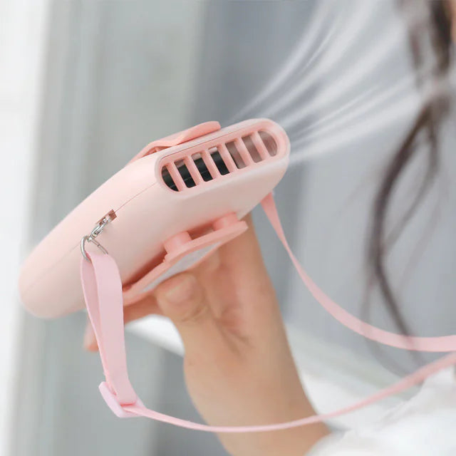 USB Rechargeable Neck Fan - Mini Silent Handheld Fan