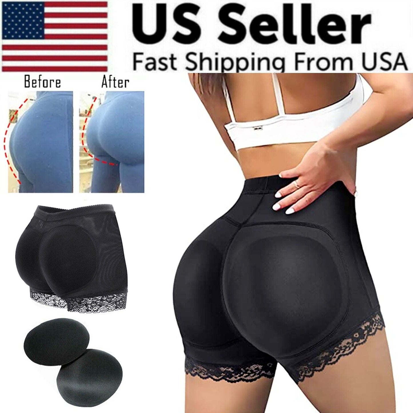 Booty Shaper Padded Underwear Panty Women's FAKE ASS Butt Lifter, butt pad