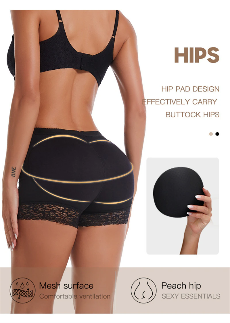 Booty Shaper Padded Underwear Panty Women's FAKE ASS Butt Lifter, butt pad
