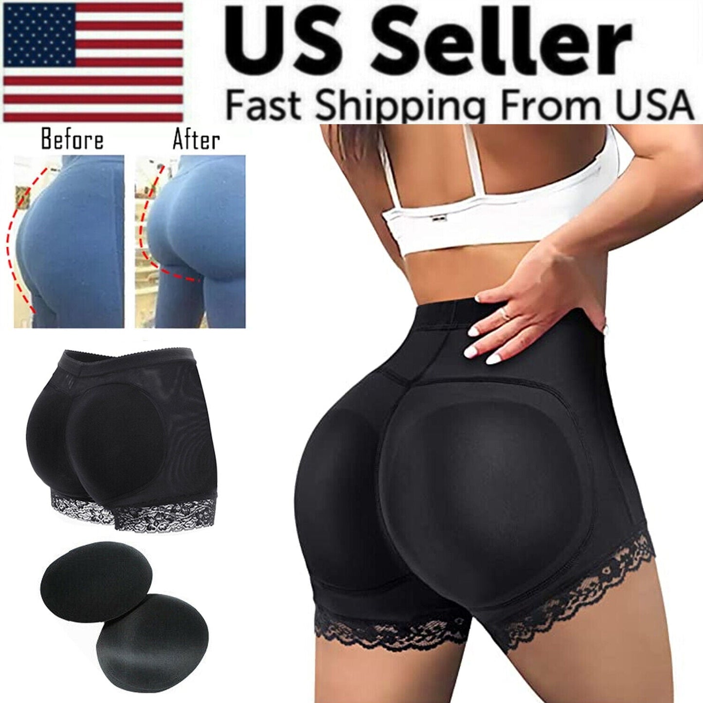 Booty Shaper Padded Underwear Panty Women's FAKE ASS Butt Lifter, butt pad
