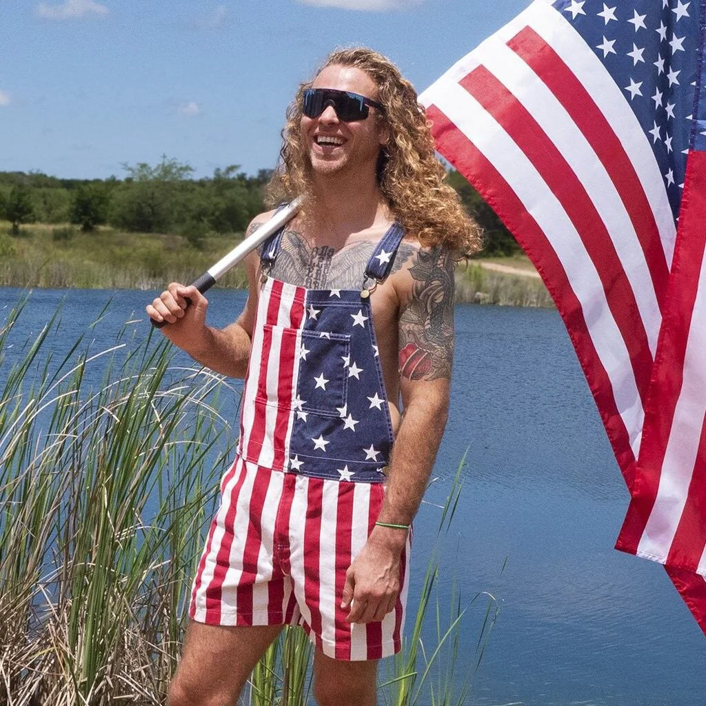 USA Flag Couple Overalls